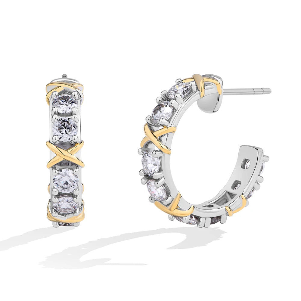 Cross Drop Earrings Moissanite Diamond