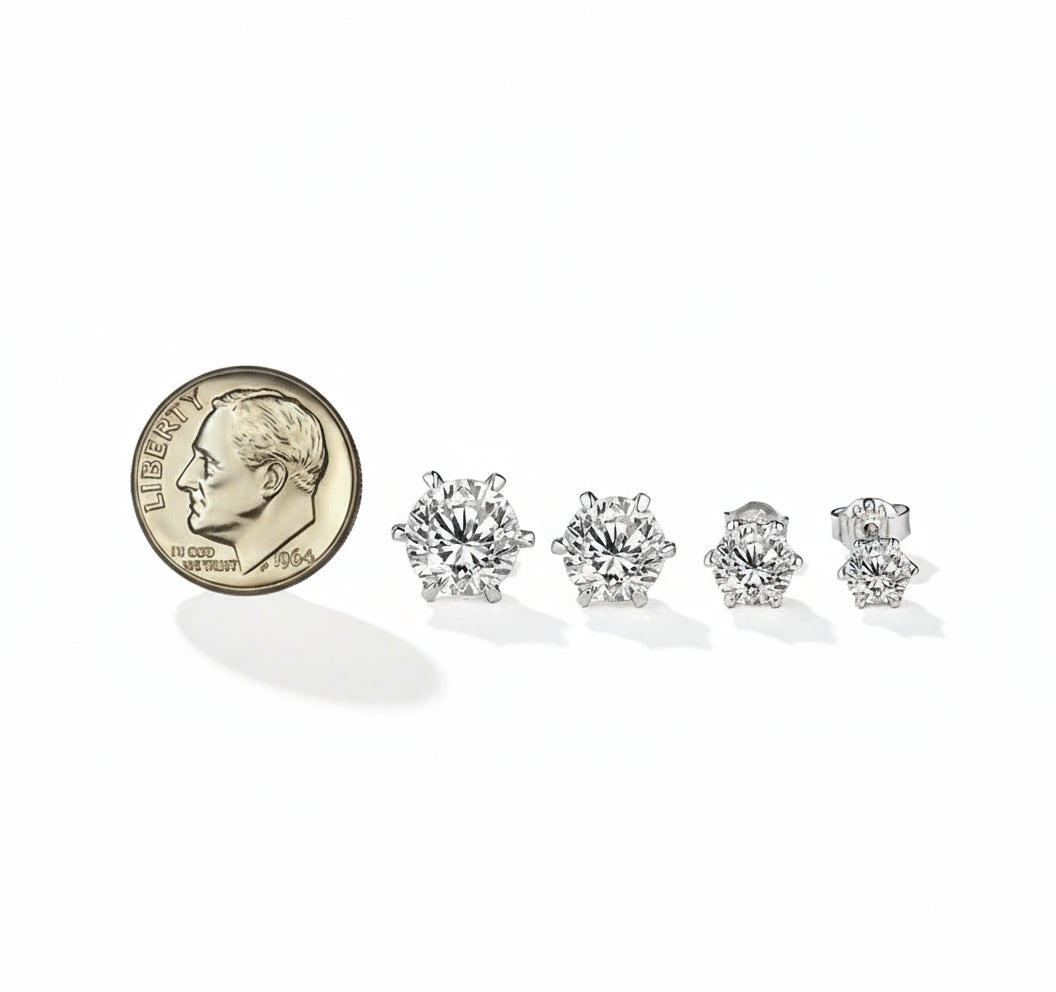 Classic six Claw Earrings 2.0 Carat Moissanite Diamond