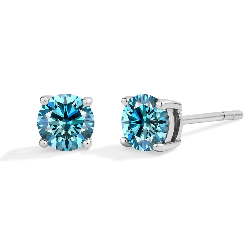 Classic Four Claw 0.5 Carat Moissanite Diamond Stud Earrings