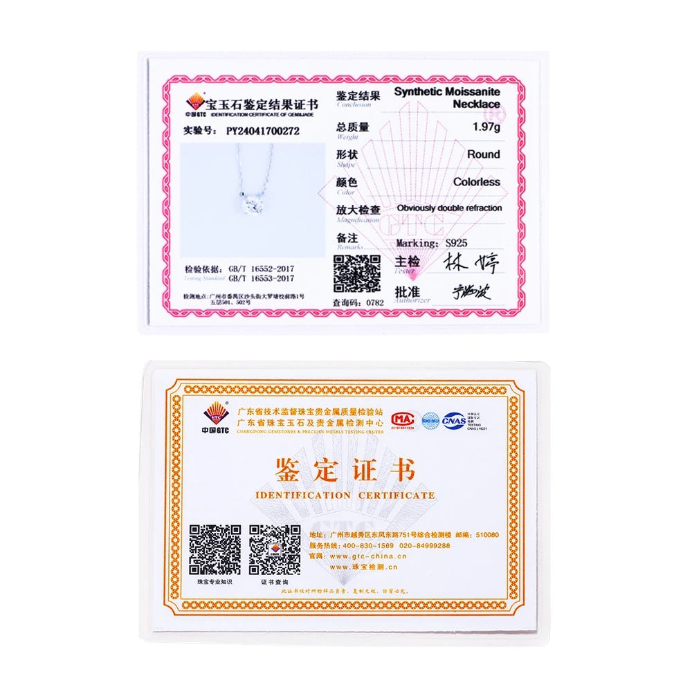 Charming  1-carat Sparkling Moissanite Diamond Pendant Necklace