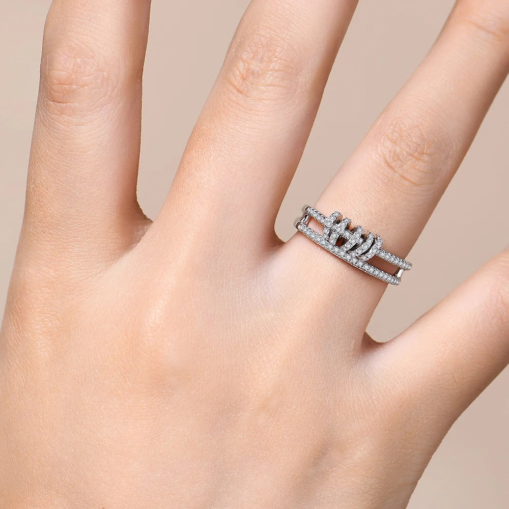 Moissanite Ring Brilliant Lab Diamond 925 Sterling Sliver Gold for Women