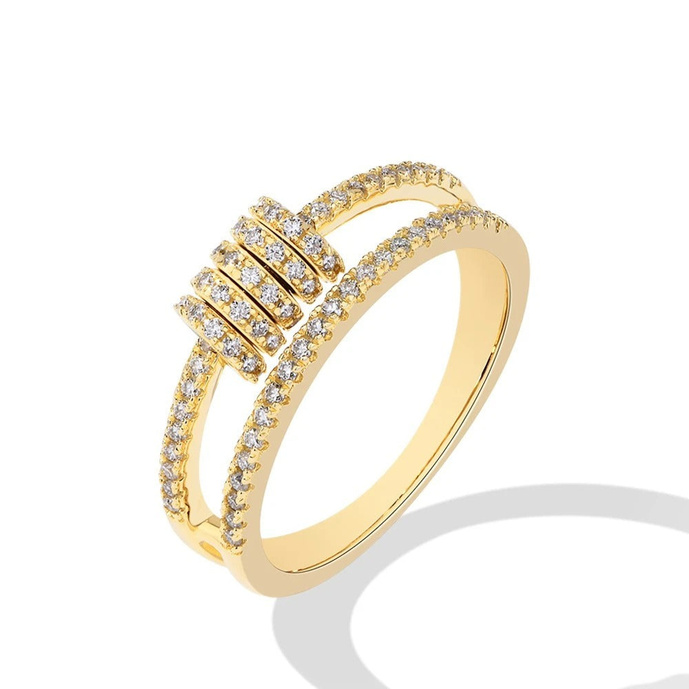 Moissanite Ring Brilliant Lab Diamond 925 Sterling Sliver Gold for Women